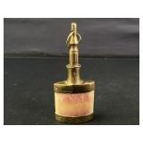 Victorian brass & carved perfume/snuff bottle