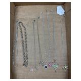 Silver tone necklaces