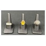 3 Vintage Fashion Rings