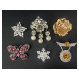 Vintage rhinestone brooches