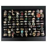 100 Costume Rings w/ Rhinestones & Stones