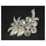 Eisenberg ice rhinestone floral brooch