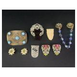 Vintage, dress, shoe, brooch, and vest clips