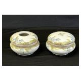 Vintage Nippon Hand Painted Powder Jars