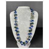 Blue Aurora Borealis Rhinestone Necklace