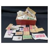 Vintage US Postage Stamps on Paper Collection