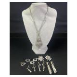 Vintage rhinestone necklace & earrings