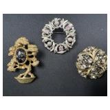 3 Vintage Style Brooches