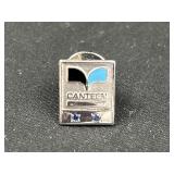 Sterling Silver Canteen Pin w/ Diamond Accents