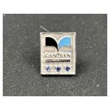 Sterling Silver Canteen Pin w/ Diamond Accents