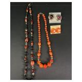 Genuine lucite necklace and earring sets