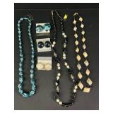 Genuine lucite necklace and earring sets