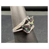 Sterling Silver Mystic Topaz Heart Wrap Ring