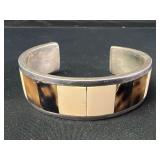 Inlaid tortoise shell cuff bracelet