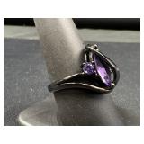 Sterling Silver Amethyst Wrap Style Ring