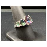 Sterling Silver Mystic Topaz 5 Stone Ring