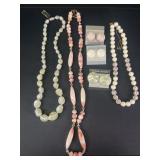 Genuine lucite necklace & earring sets