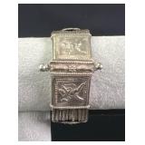 Silver tone ottoman bracket screw hing clasp