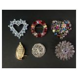 Trifari, Kari, and more rhinestone brooches