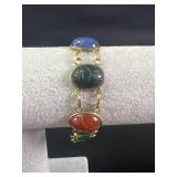 Polished stone scarab bracelet