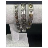 Three stainless steel menï¿½s bracelets