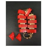 Cherry Bakelite broken bracelet and pieces