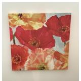 3 Floral Wall Art Prints & Decorative Clock