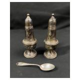 Sterling Silver Salt & Pepper and Spoon