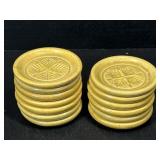 Pigeon Forge Pottery Coasters Set of 12 Yellow