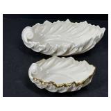 Lenox Shell Dishes w/ Gold Trim (2)