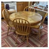 Round Oak Claw Foot Table w/ 4 Chairs