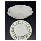 Lenox Glass Holiday Plate and bowl