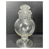 Clear Glass Covered Candy Dish