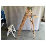 Wooden Ladder and Small Step Ladder