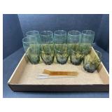 Green Glasses and orange Straws