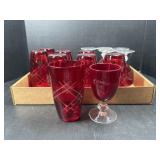 Red flashed Cut Glass