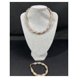 Napier Twisted Mesh Necklace & Bracelet Set