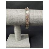 Abalone Inlay Hinged Bangle Bracelet