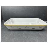 Mikasa Japan Floral Baking Dish Yellow Trim