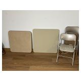 2 Card Tables and 2 Fold Up Chairs