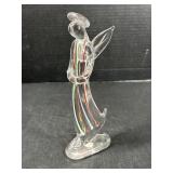 Lefton Green Red and White Striped Glass Figure