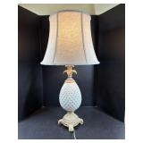 Ceramic Pineapple Style Table Lamp w/ Shade