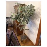 Artificial Ficus Tree in Brass Planter