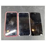 2 Apple iPhones & Samsung Smartphone Set