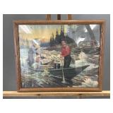 Philip R. Goodwin Framed Print of Loggers in Canoe