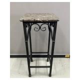 Marble Like Top Metal Accent Table