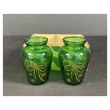 Anchor Hocking Emerald Glass Bud Vases