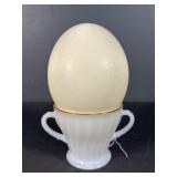 Ostrich Egg and Sugar Milk Glass