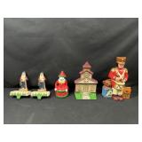 Cast Iron Door Stops, Bank, and Stocking Holder