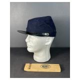 Civil War Style Navy Kepi Hat w/ Leather Brim